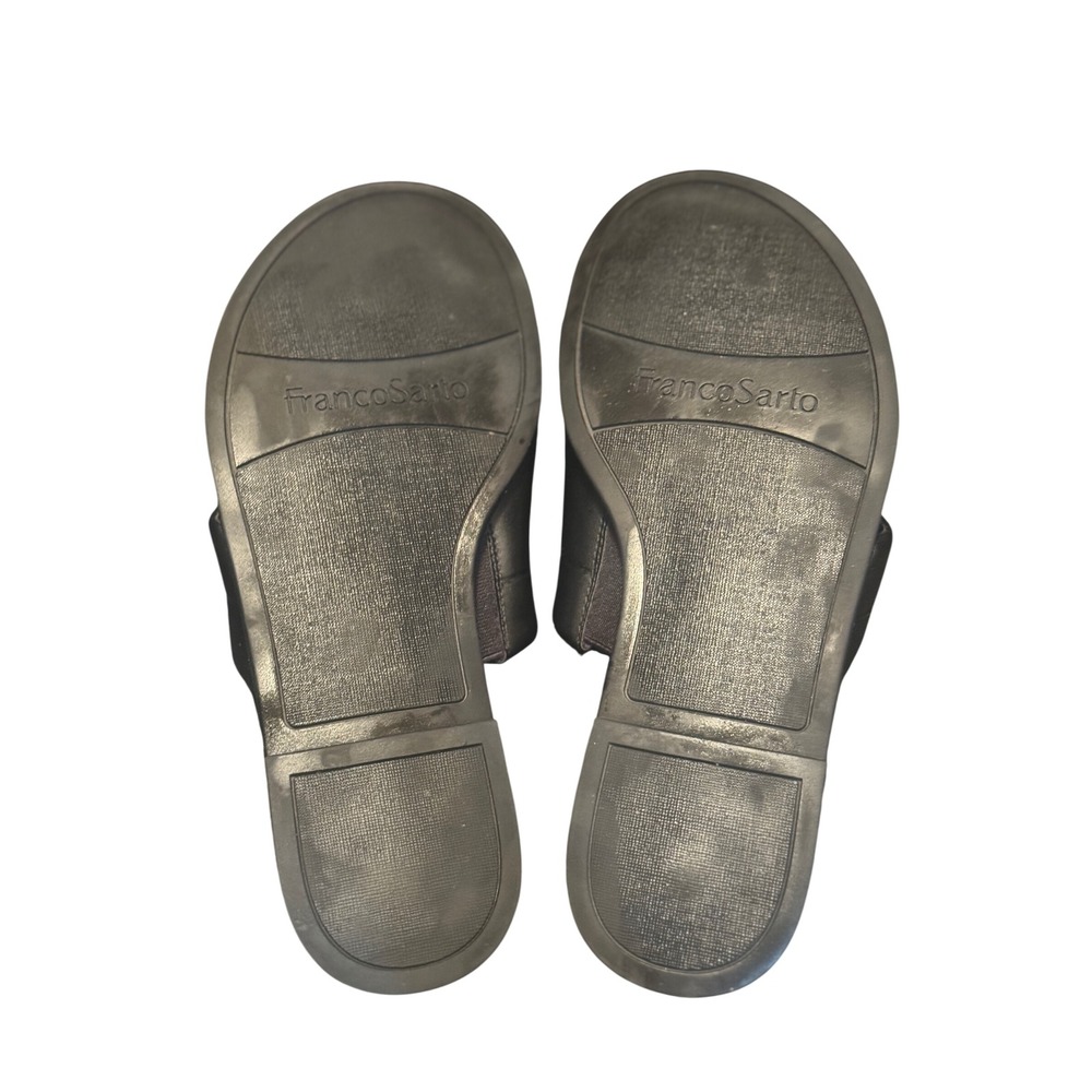 Franco Sarto Black Leather‎ Thong Slide Sandals Women's - Picture 6 of 6